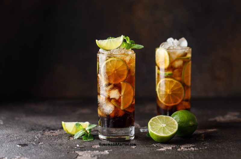 Low Calorie Cuba Libre Cocktail